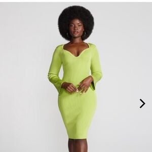 NEW New York And Company Midi Sweater Dress  Lime Green M. Medium